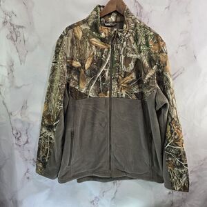 Magellan Outdoors Jacket Mens XL Camo Realtree Edge Woodland Fleece Full Zip